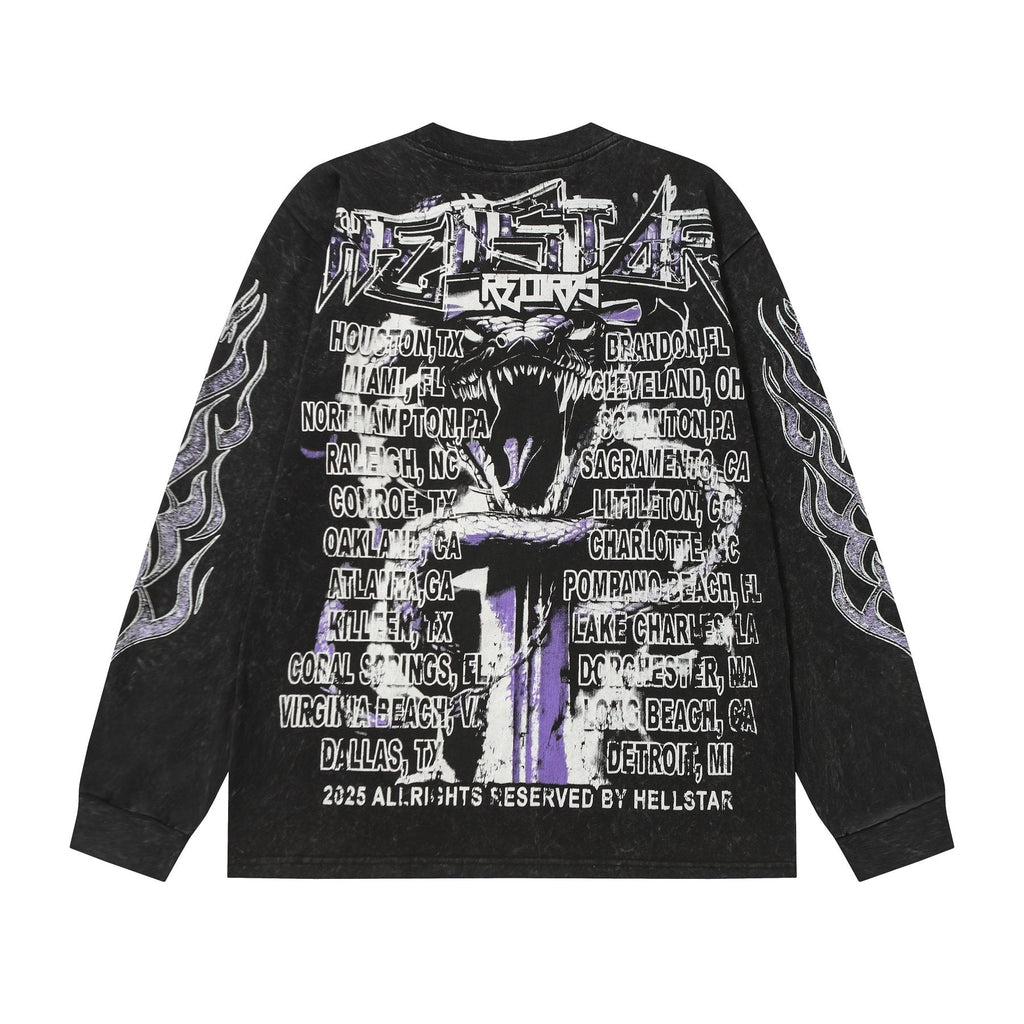 Hellstar Skull & Flame Graphic Long-Sleeve T-Shirt — back