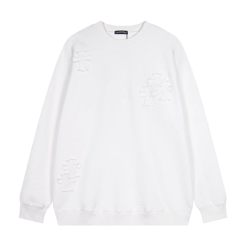 Chrome Hearts Rhinestone Horseshoe Applique Crewneck Sweatshirt — front